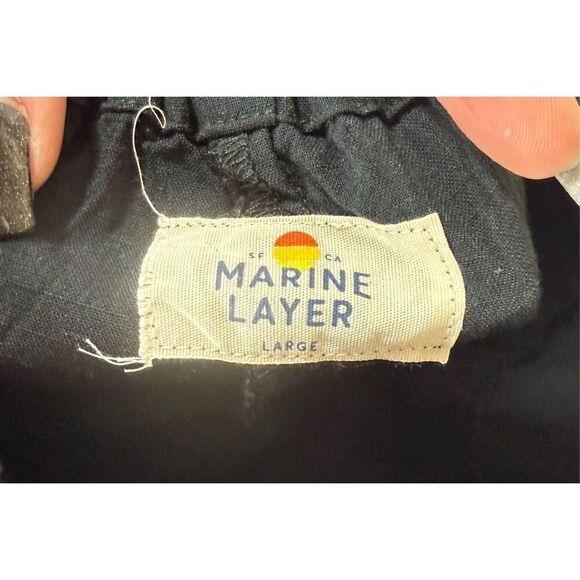 Marine Layer Black Eloise Belted Sleeveless Women’s Jumpsuit Romper Large - Picture 6 of 15